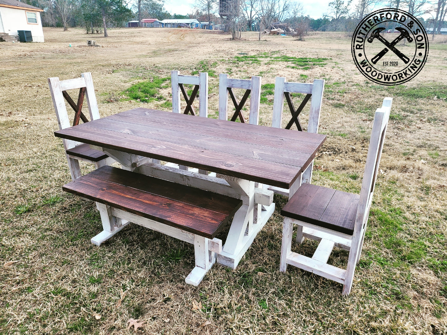 Straight X Base Farmhouse Chair