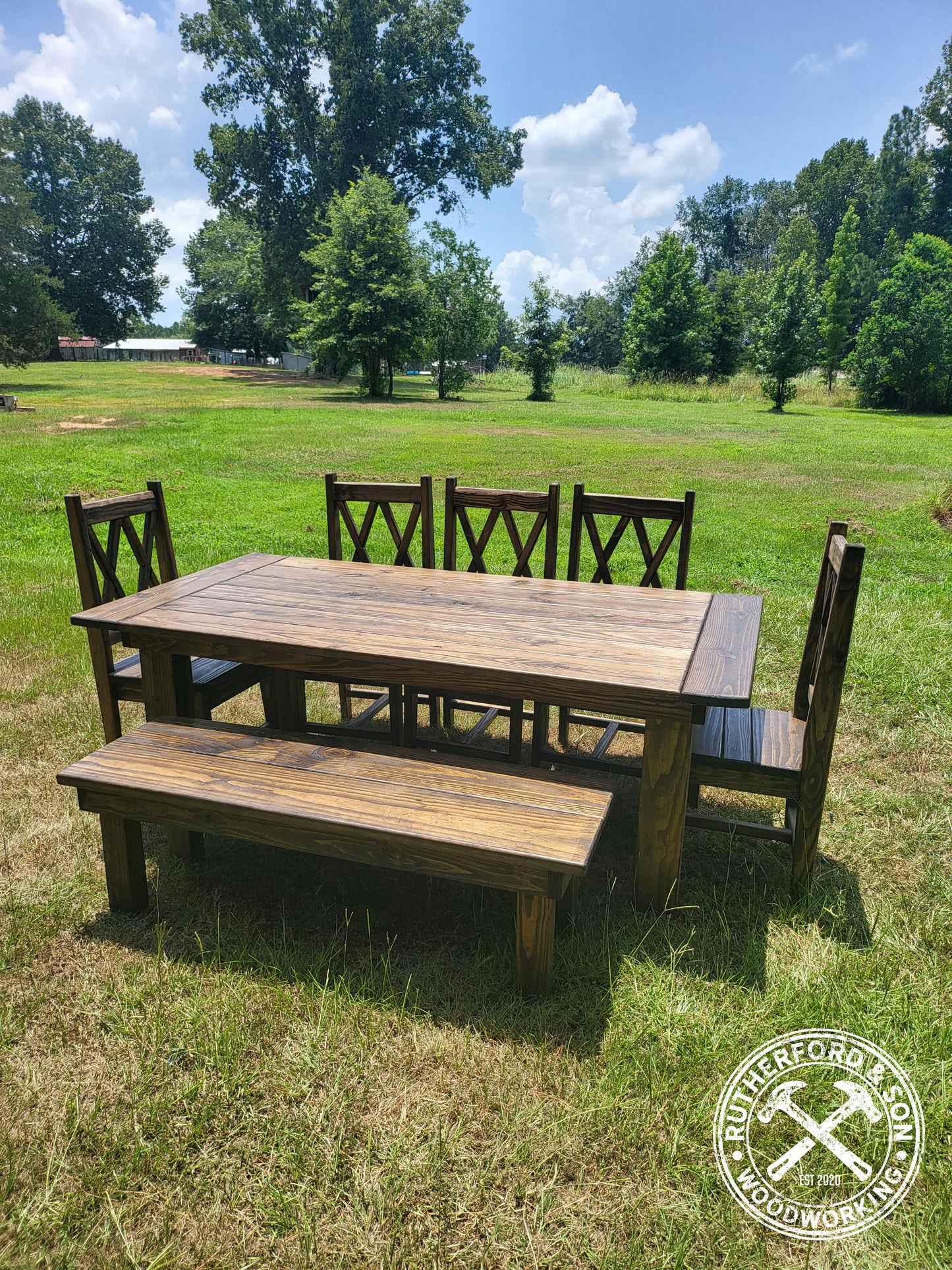 Farmhouse Double X Style Tapered Chair