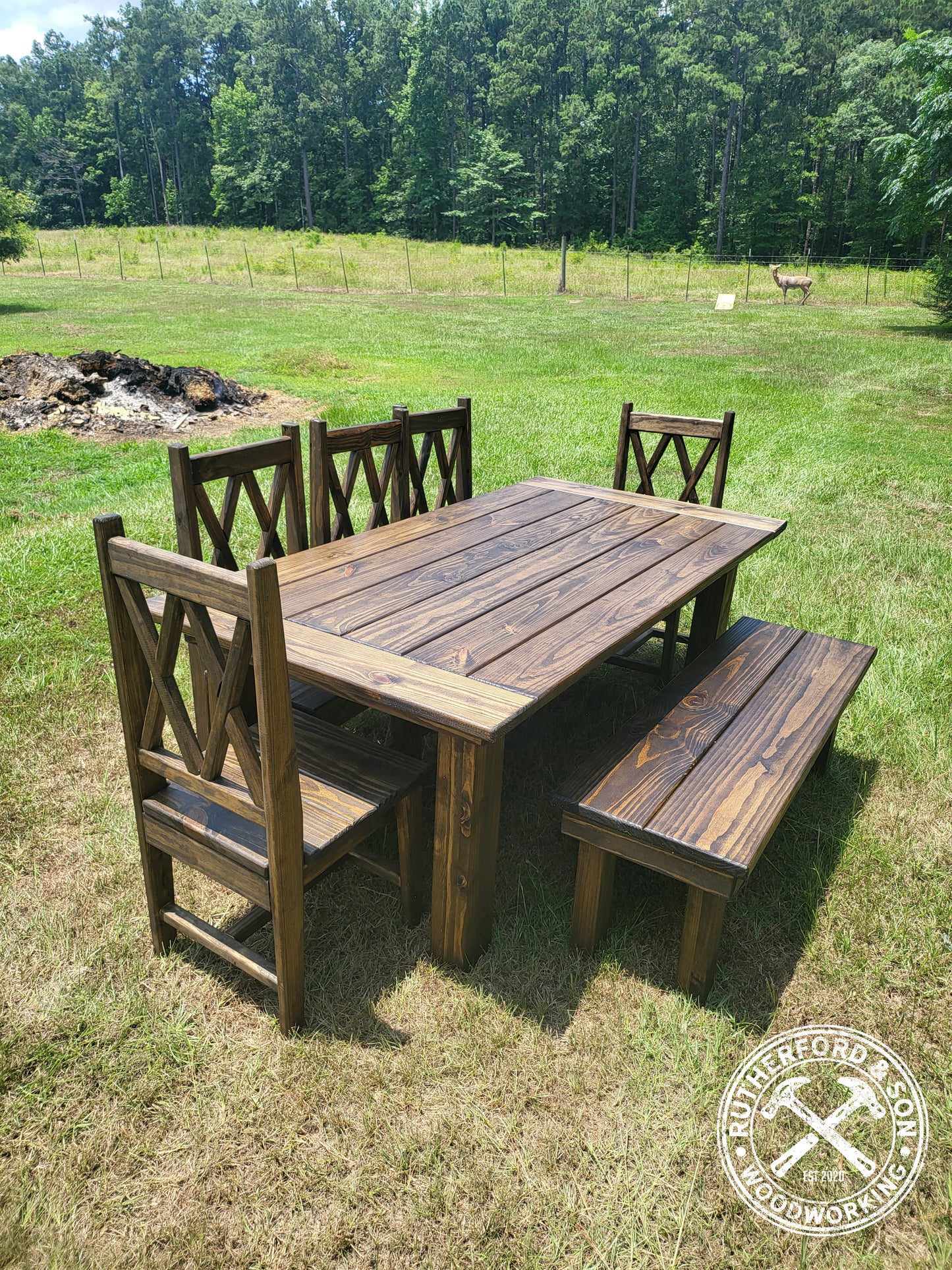 Farmhouse Double X Style Tapered Chair