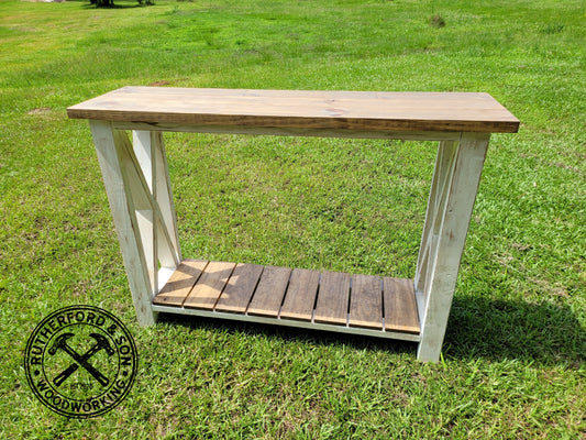 Farmhouse X Style Entryway table