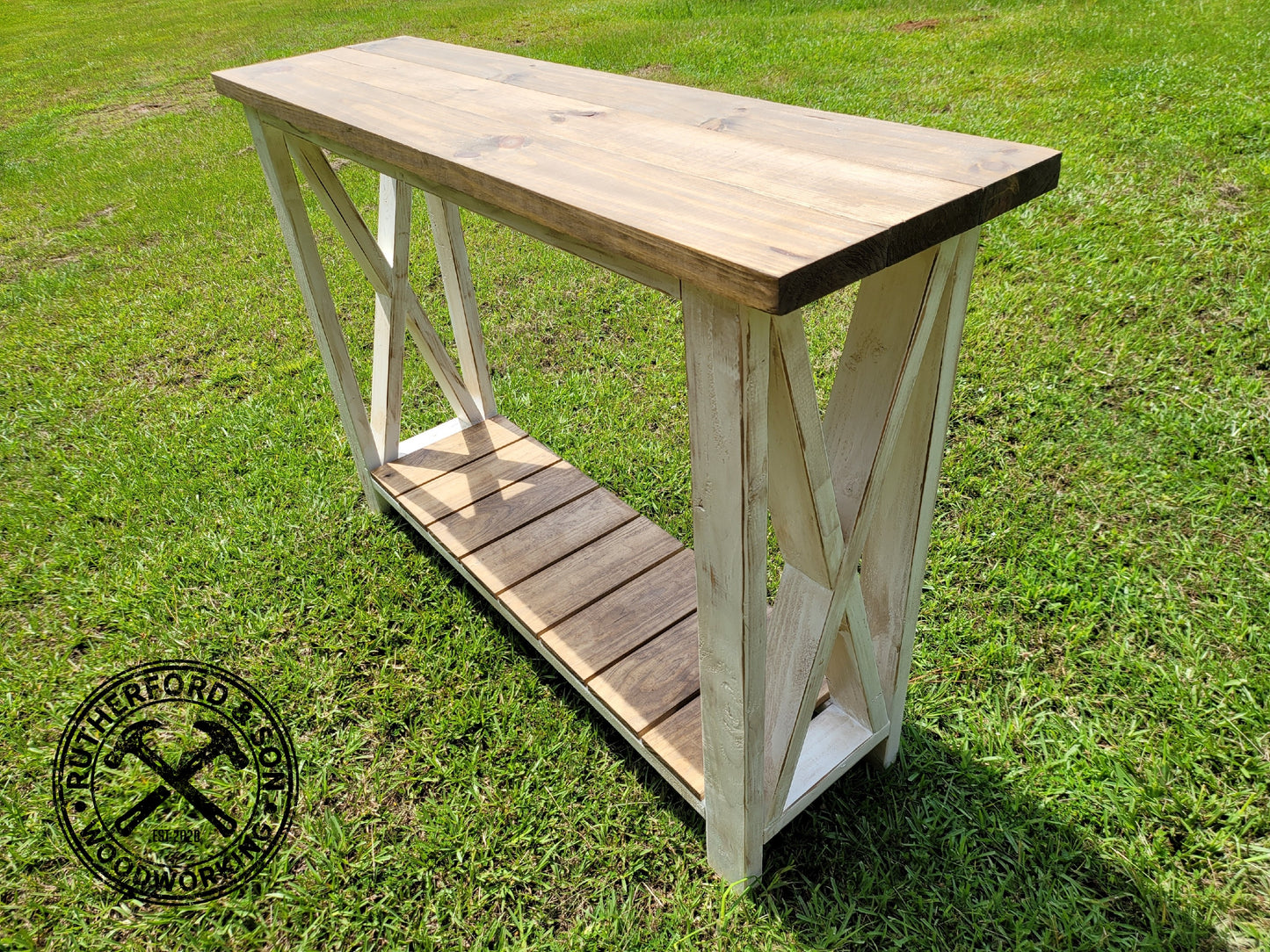 Farmhouse X Style Entryway table