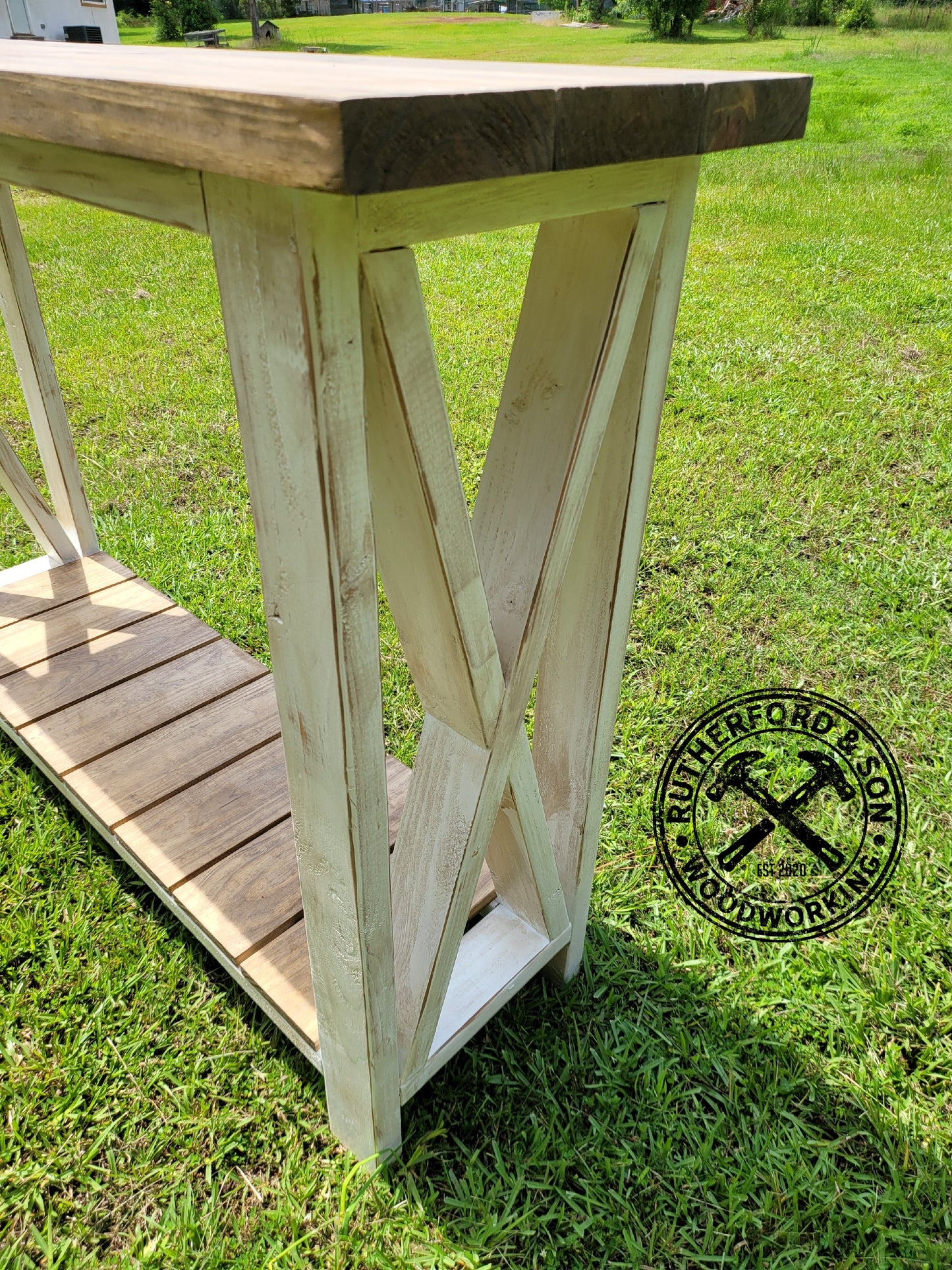 Farmhouse X Style Entryway table