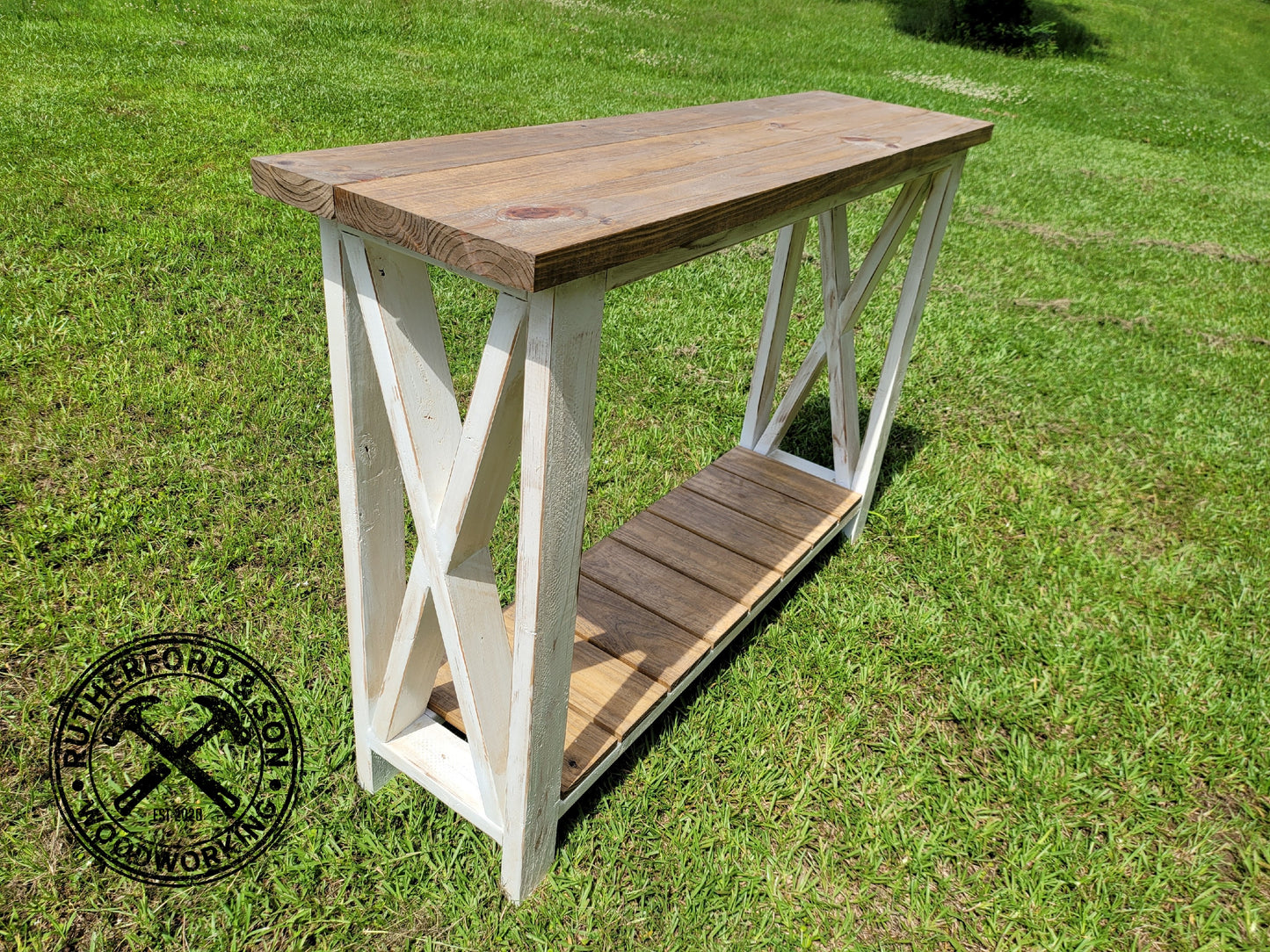 Farmhouse X Style Entryway table