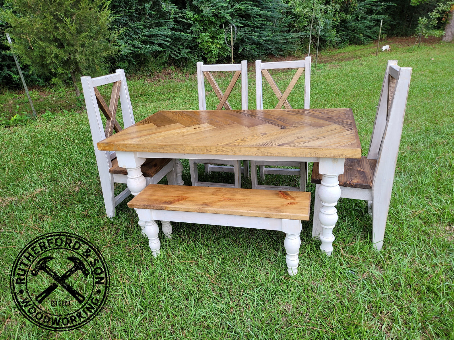 Farmhouse Herringbone Table