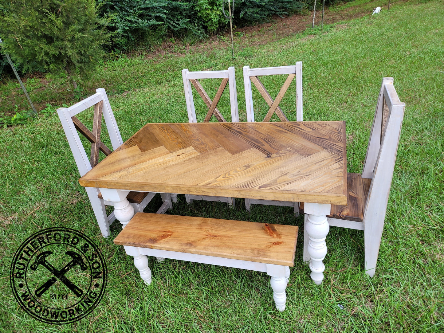 Farmhouse Herringbone Table