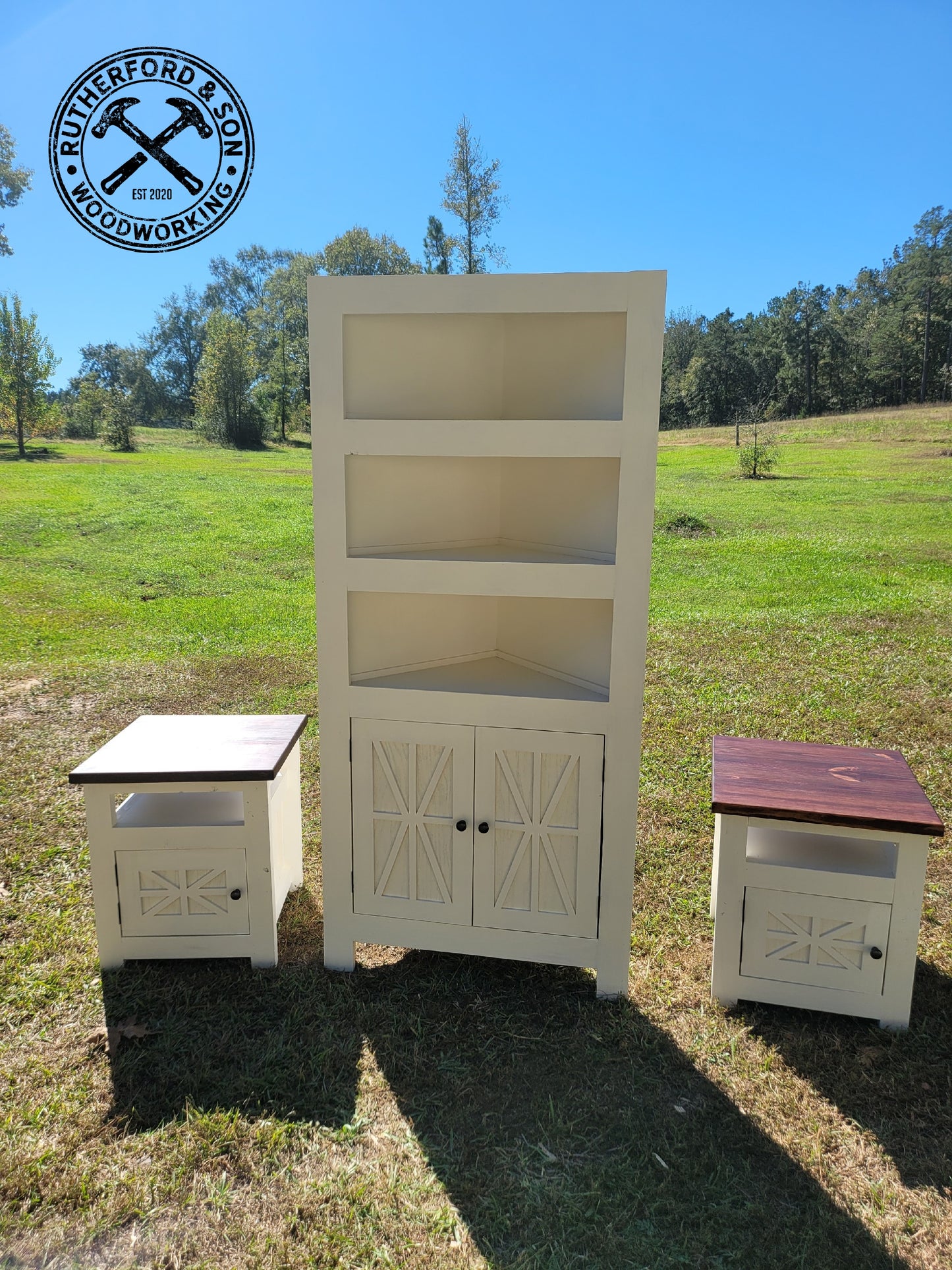 Farmhouse Corner Cabinet Set