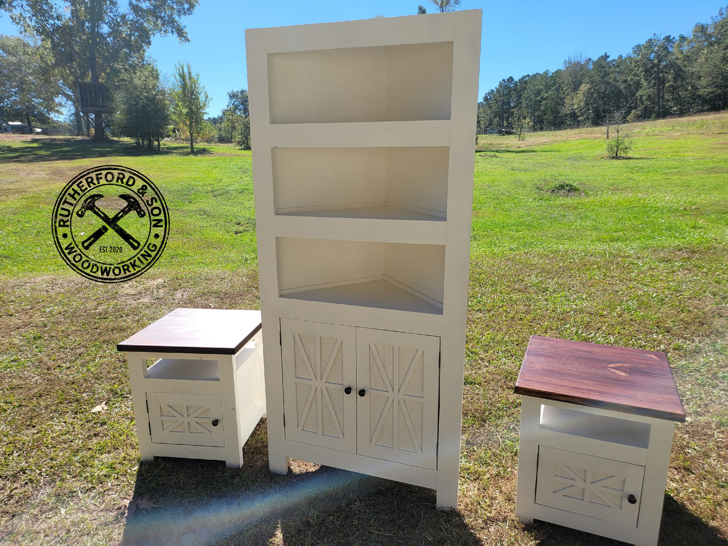 Farmhouse Corner Cabinet Set