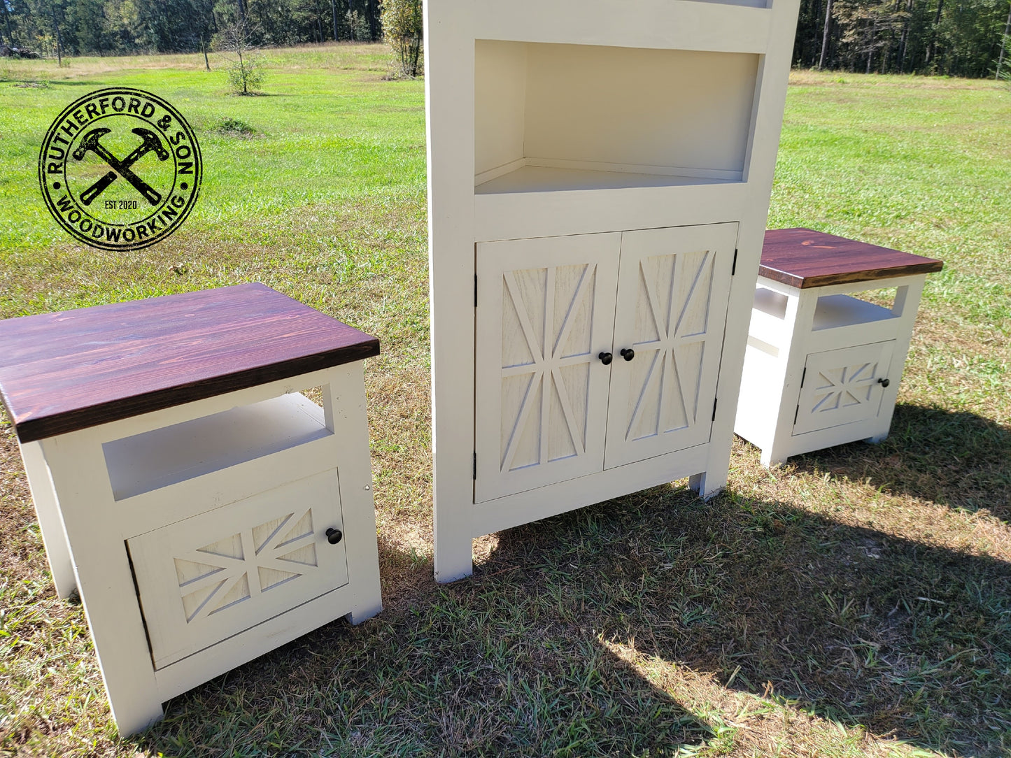 Farmhouse Corner Cabinet Set