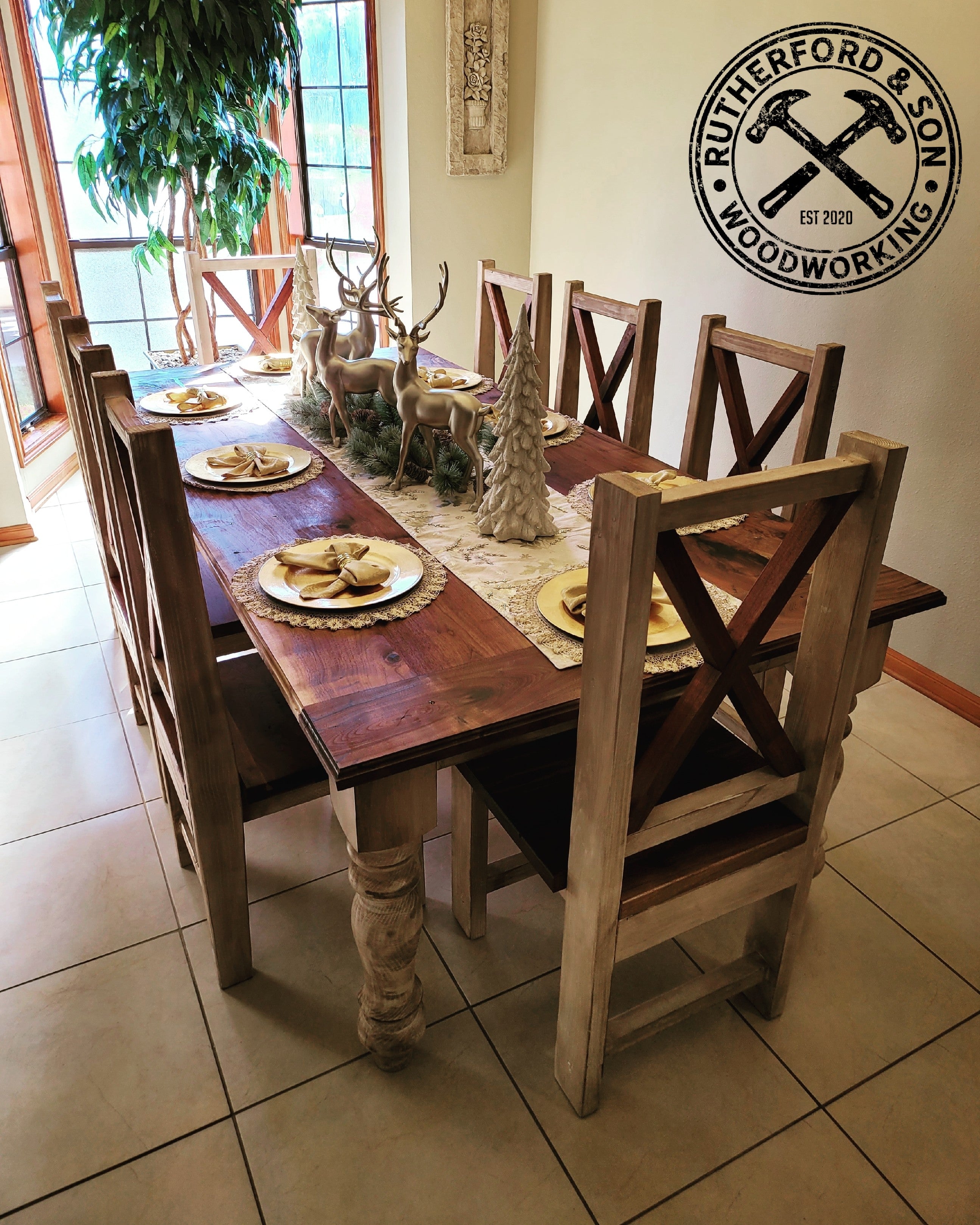 Walnut Farm Table Walnut Farmhouse Table – Rutherford and Sons Woodworking