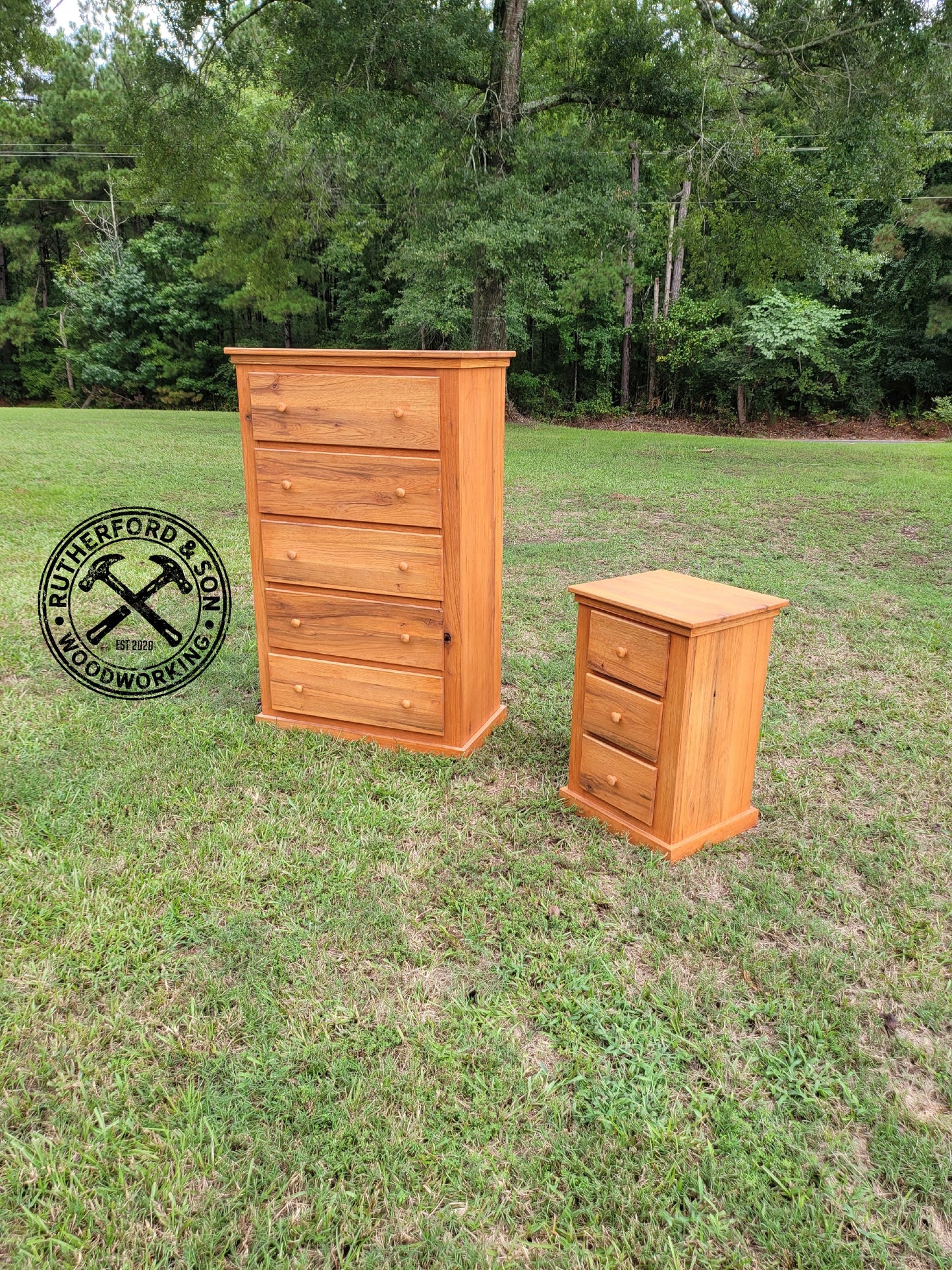 Granny's Old Oak Dresser and Nightstand