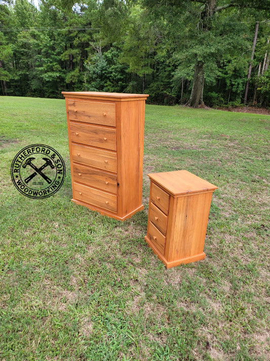 Granny's Old Oak Dresser and Nightstand