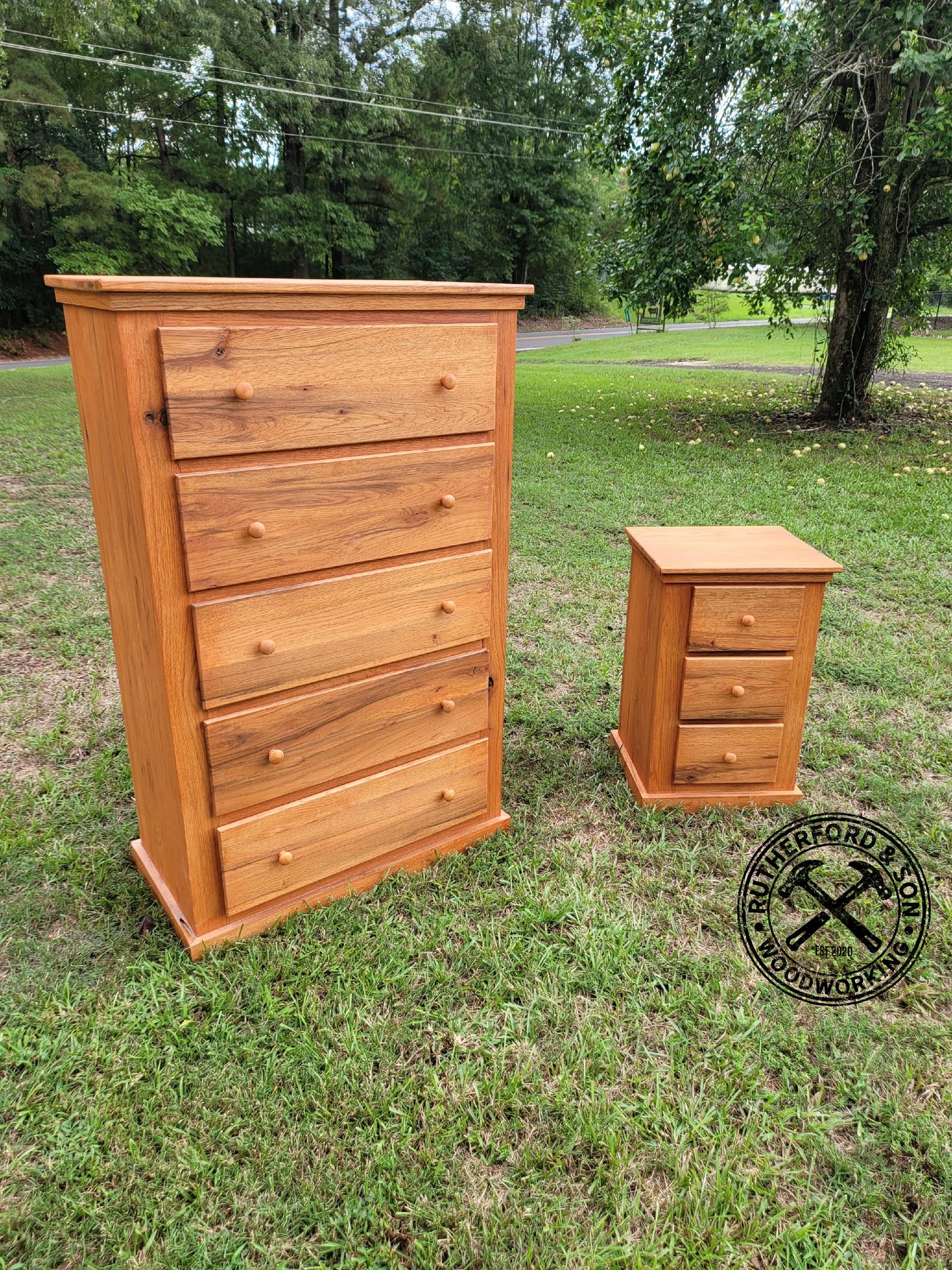 Granny's Old Oak Dresser and Nightstand