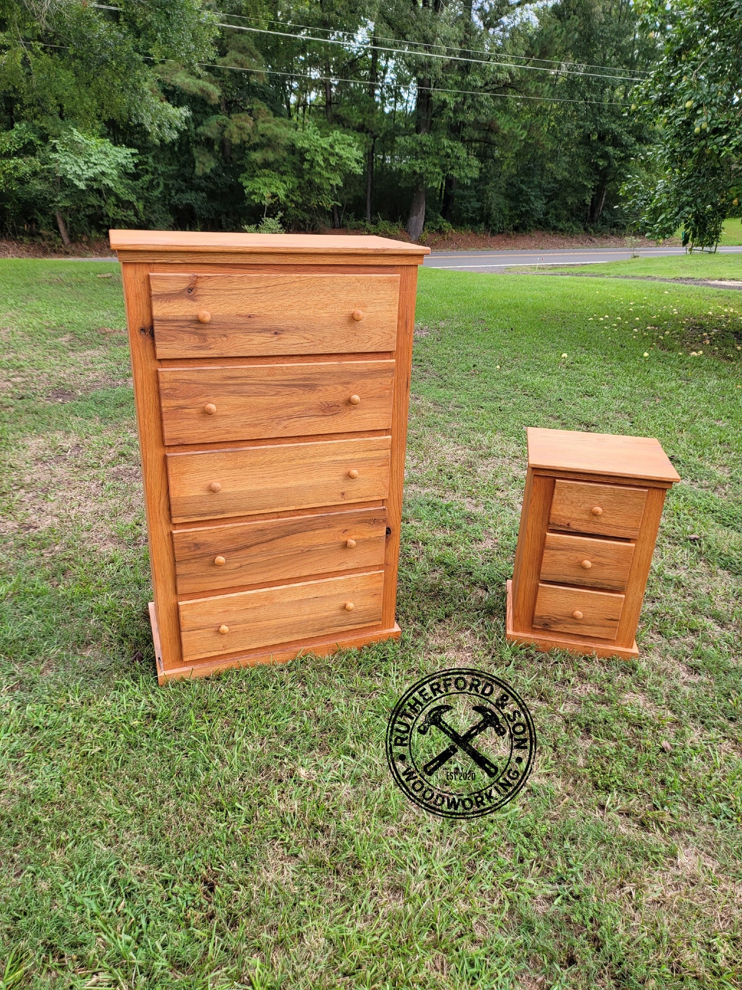 Granny's Old Oak Dresser and Nightstand