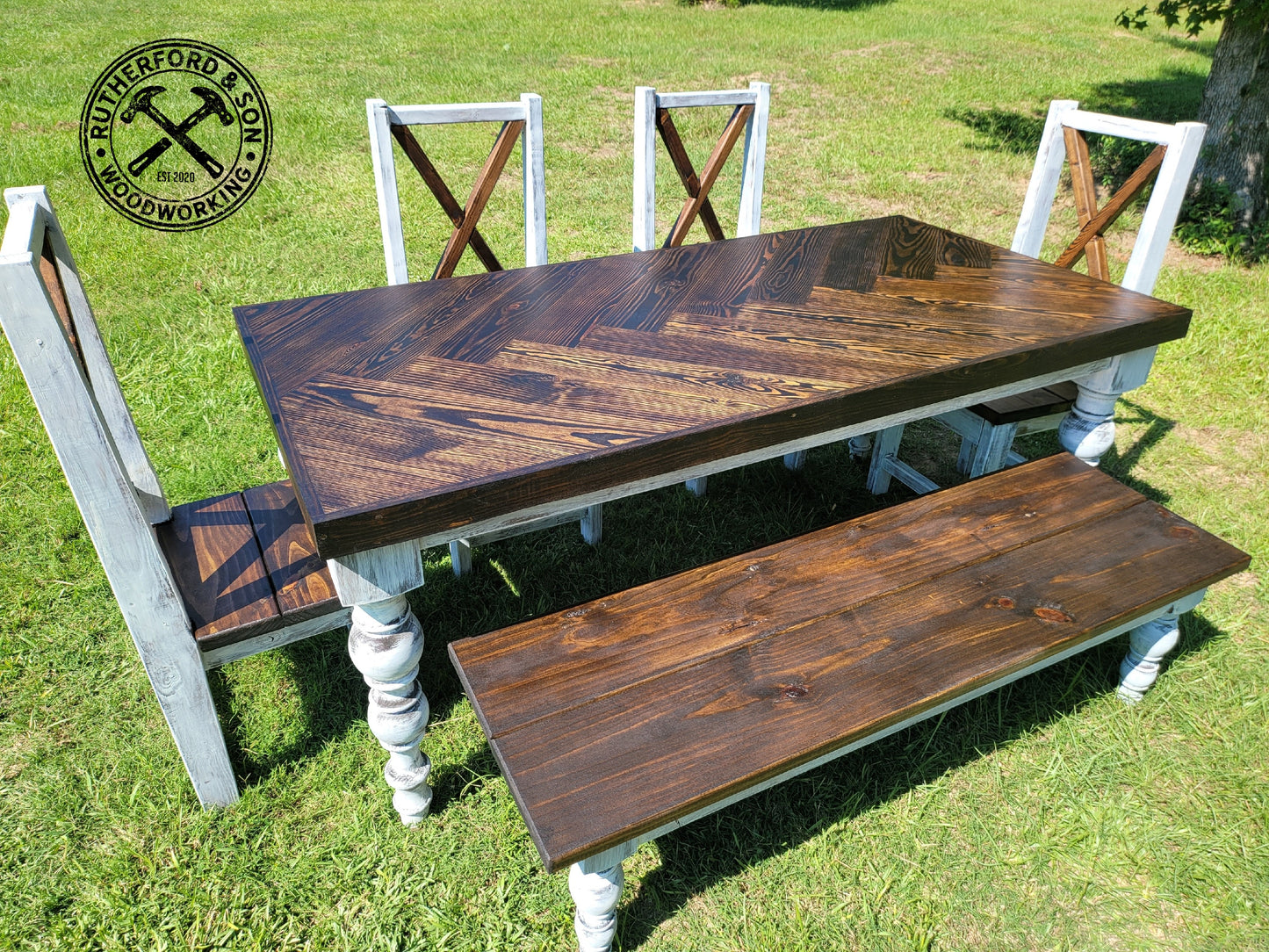 Farmhouse Herringbone Table