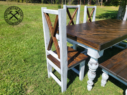 Farmhouse X Style Tapered Chair