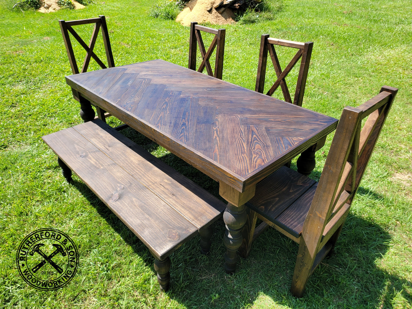 Farmhouse Herringbone Table