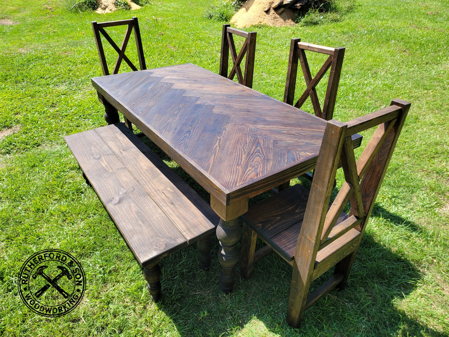 Farmhouse Herringbone Table