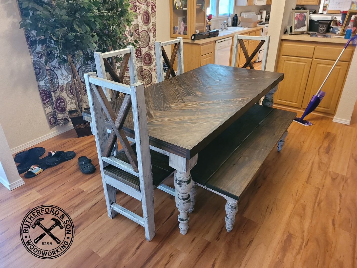 Farmhouse Herringbone Table